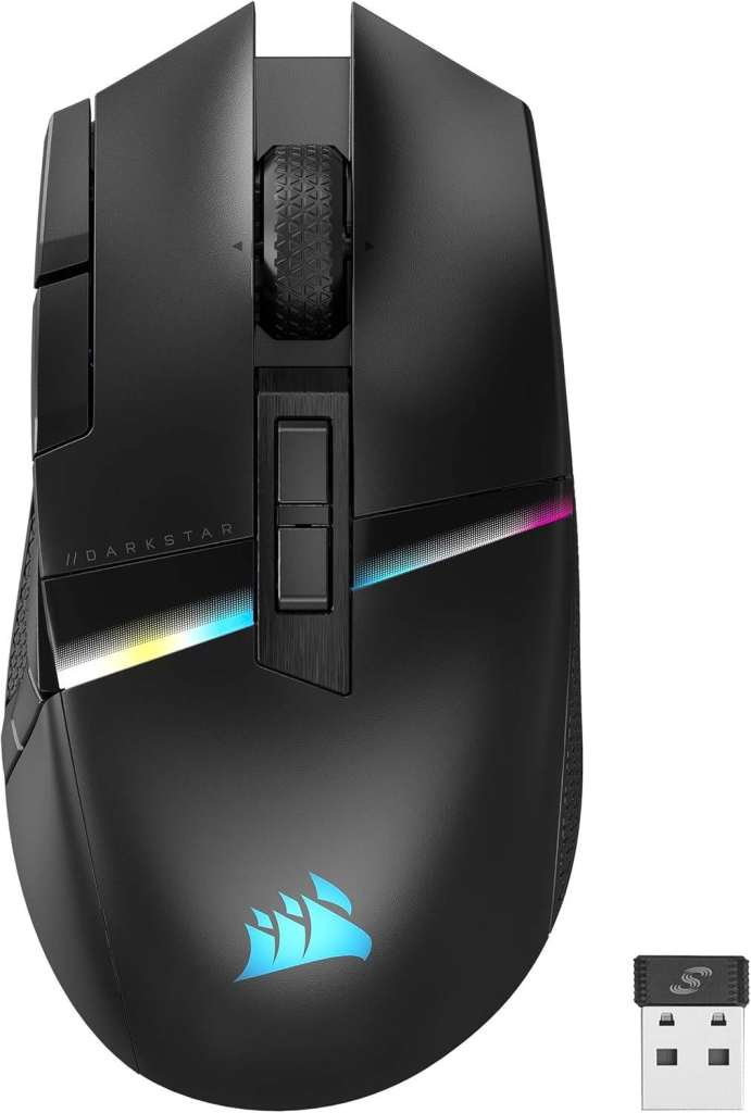 Corsair DARKSTAR WIRELESS MMO/MOBA Gaming Mouse + K65 RGB Mini Keyboard
