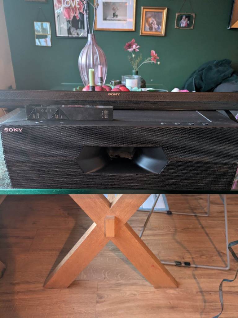Sony soundbar and subwoofer.