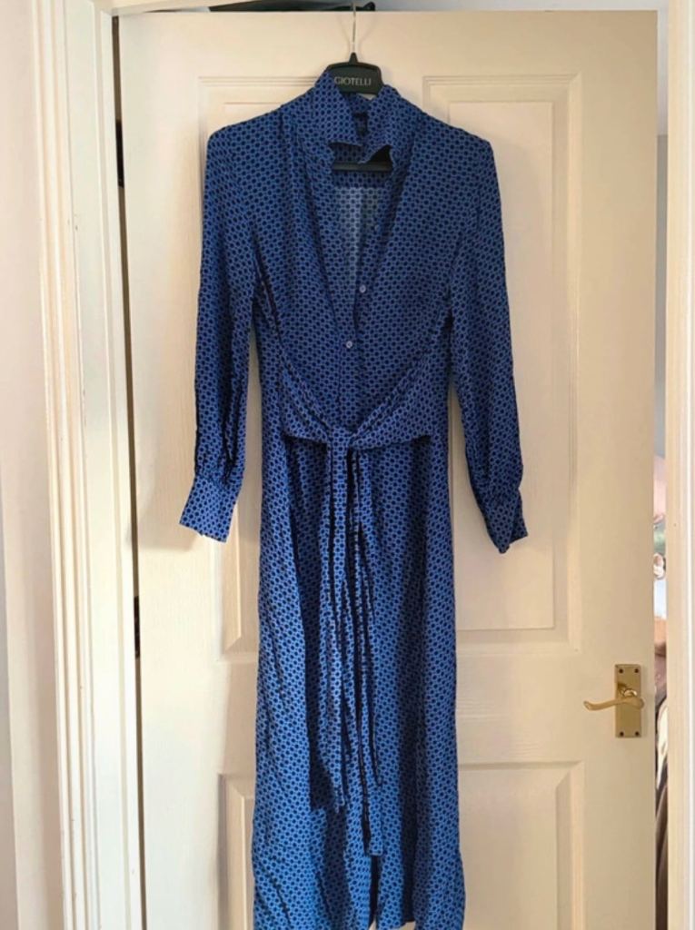 M&S Blue Mix Regular Length Dress - UK 8, As Good As New
