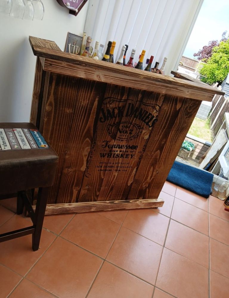 Garden bar , home bar , interior bar , tiki bar , shed bar , wooden bar. 