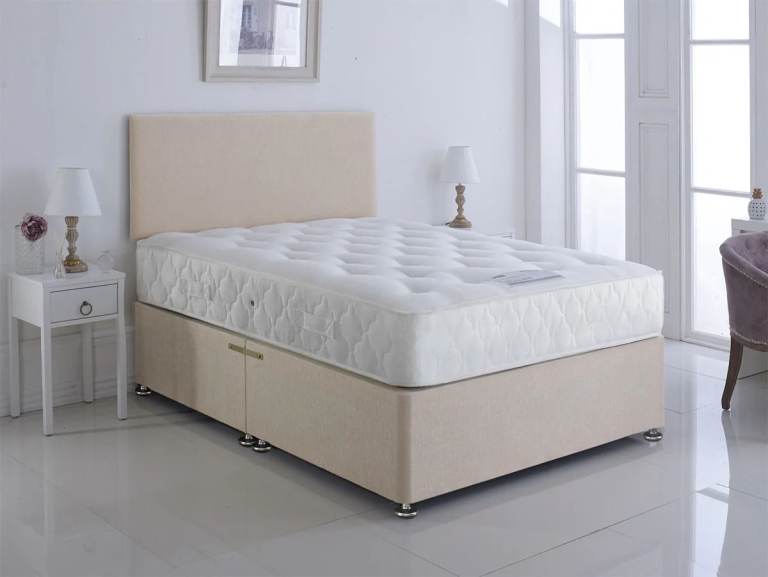 ]] Divan 4ft Small Double Bed - Comfy Mattress | Same Day & Free Delivery ]]