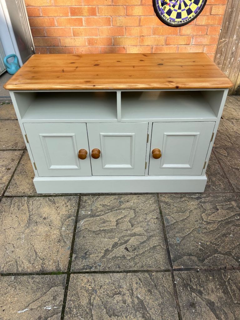 Refurbished solid pine tv unit 