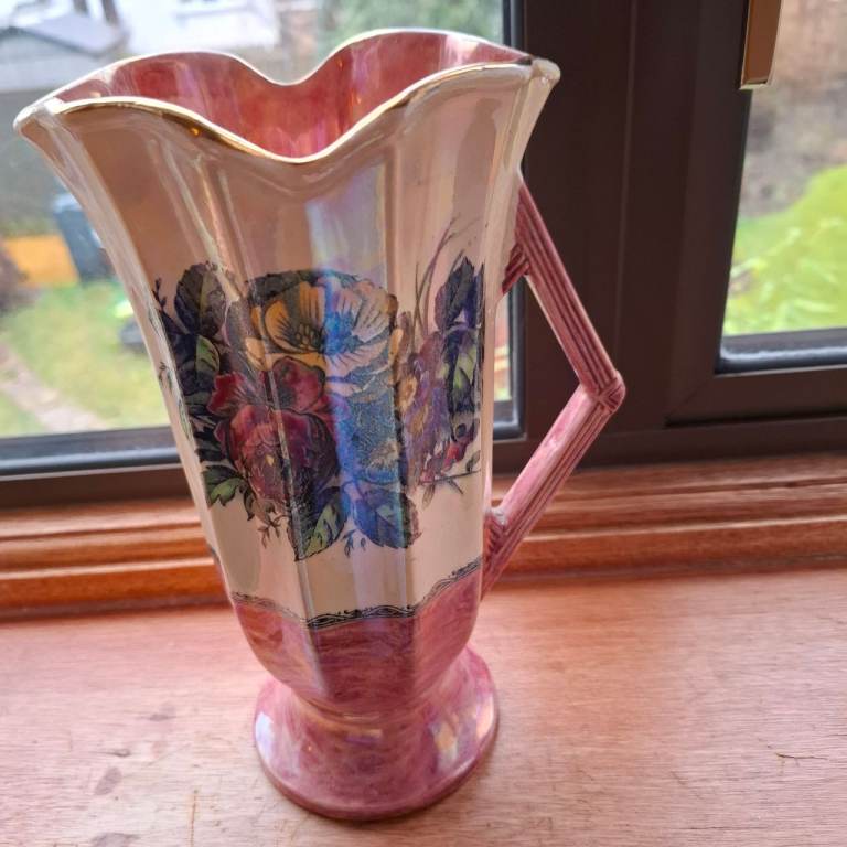 Arthur Woods vintage lustre ware pink and cream  jug/pitcher