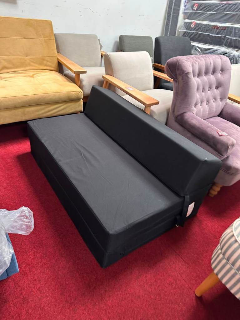 Black Fabric Sofa Bed 