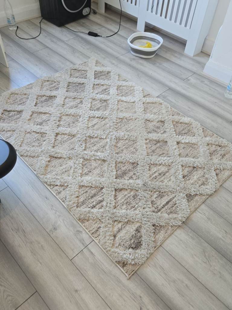 Luxury Soft Shaggy Rug - Beige, Good Condition