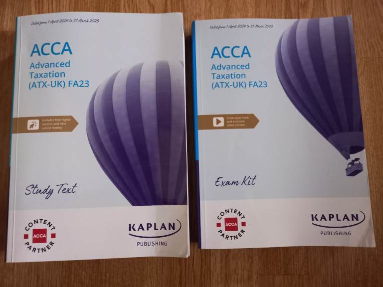 ACCA Kaplan Advanced Taxation Study book, exam kit & pocket notes