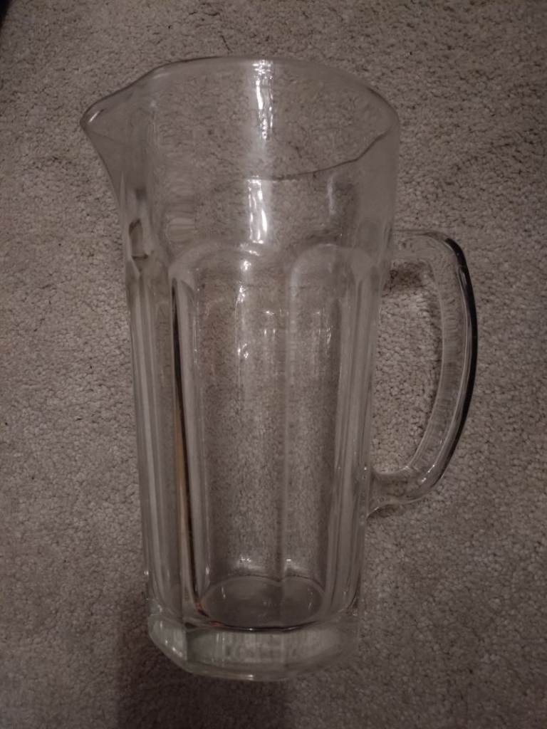Vintage Glass 2 Pint Jug Pub Bar Mancave Retro - Heavy Weight