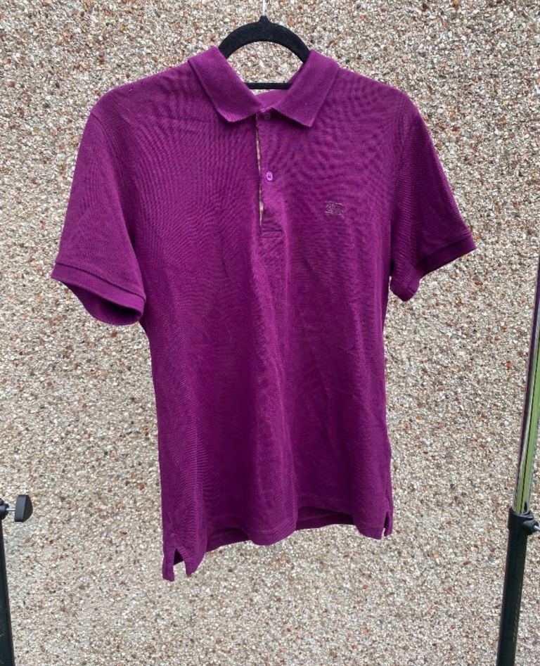 Burberry Purple Polo Shirt - Men's Small, Good Condition