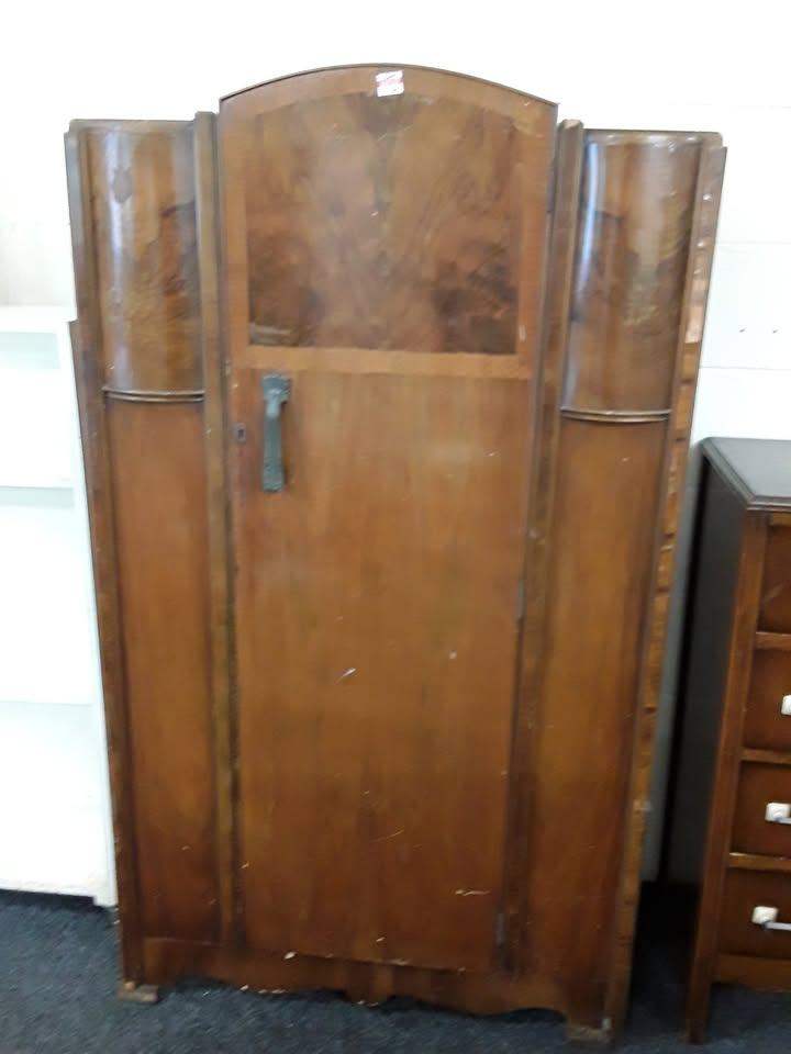 image for Vintage walnut & oak gentleman's wardrobe Low Cost Moves 2nd Hand Furniture STALYBRIDGE SK15 3DN