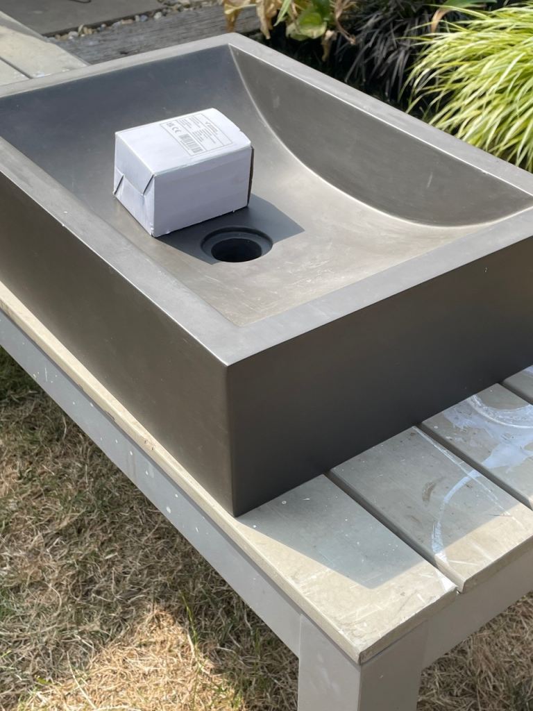Modern Grey Bathroom Basin with Click-Clack Waste