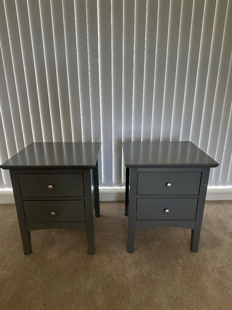 Pair of Grey Bedside Tables