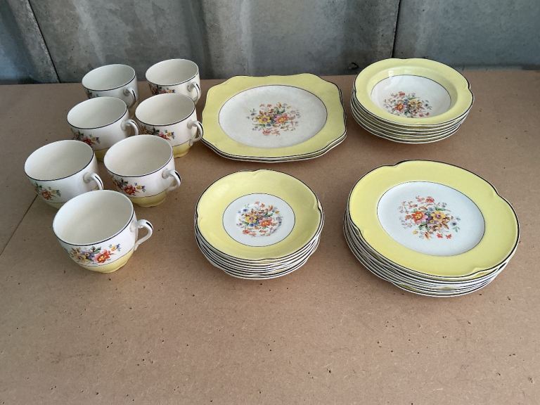 Vintage Royal Albert Bone China Tea Set - Yellow Floral Design | in ...