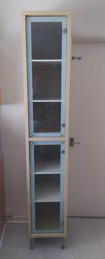 Ikea 6 Shelves Glass Door Display Cabinet