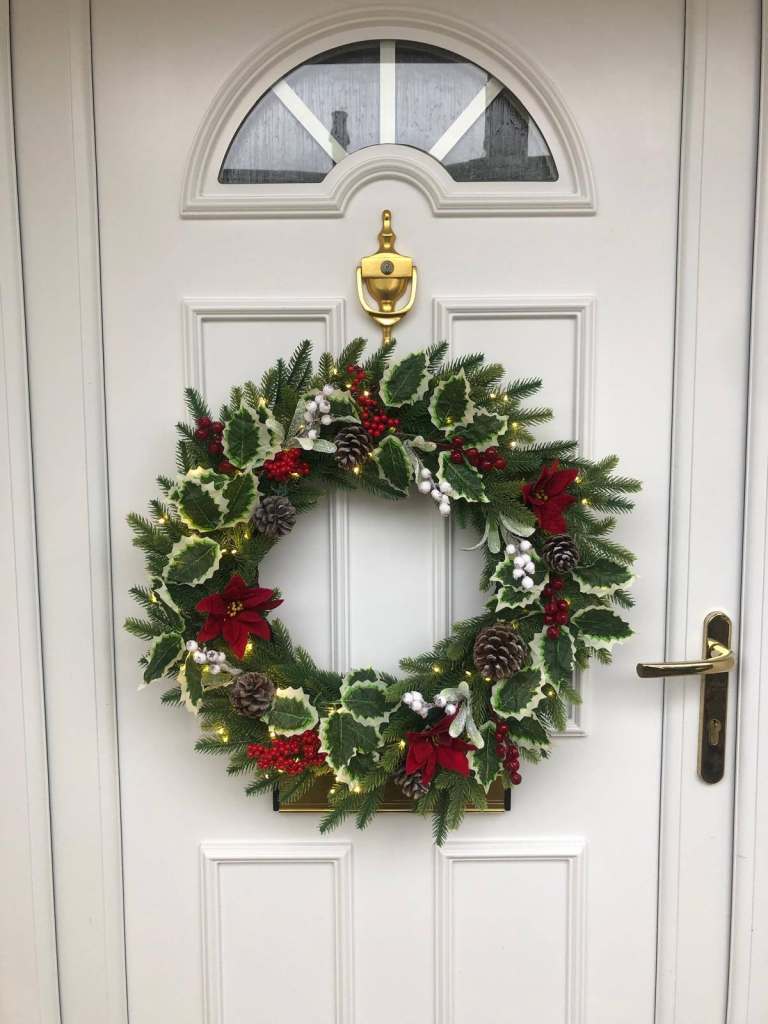 Lit Christmas Wreaths