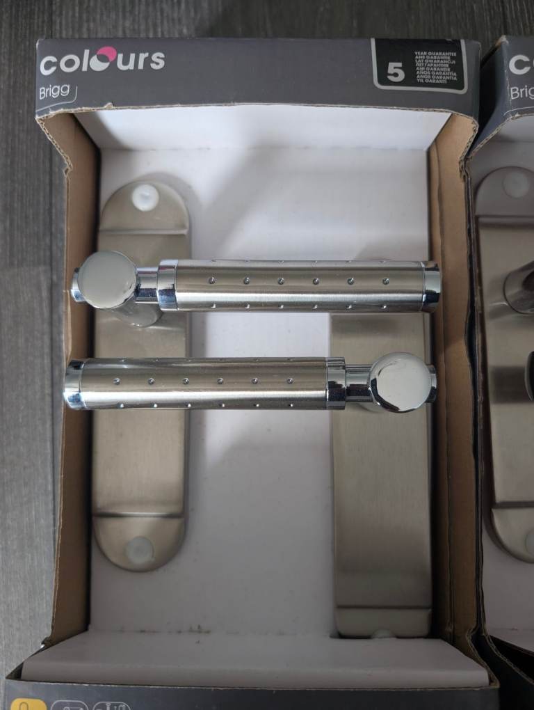 Silver door handles