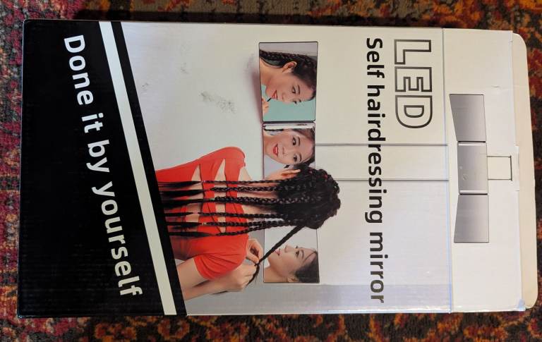 LED Self Hairdressing Mirror – Tri-Fold, Rechargeable & Portable 