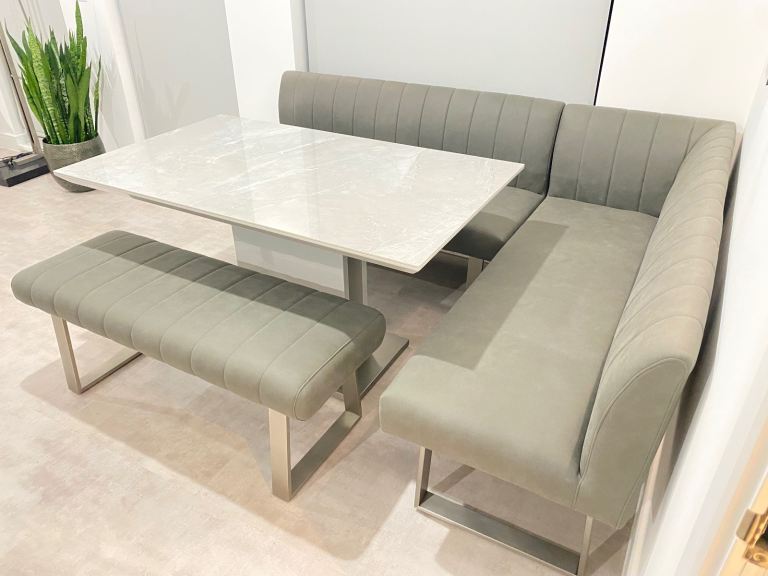 Furniture Village “Grigio” right hand facing corner dining set