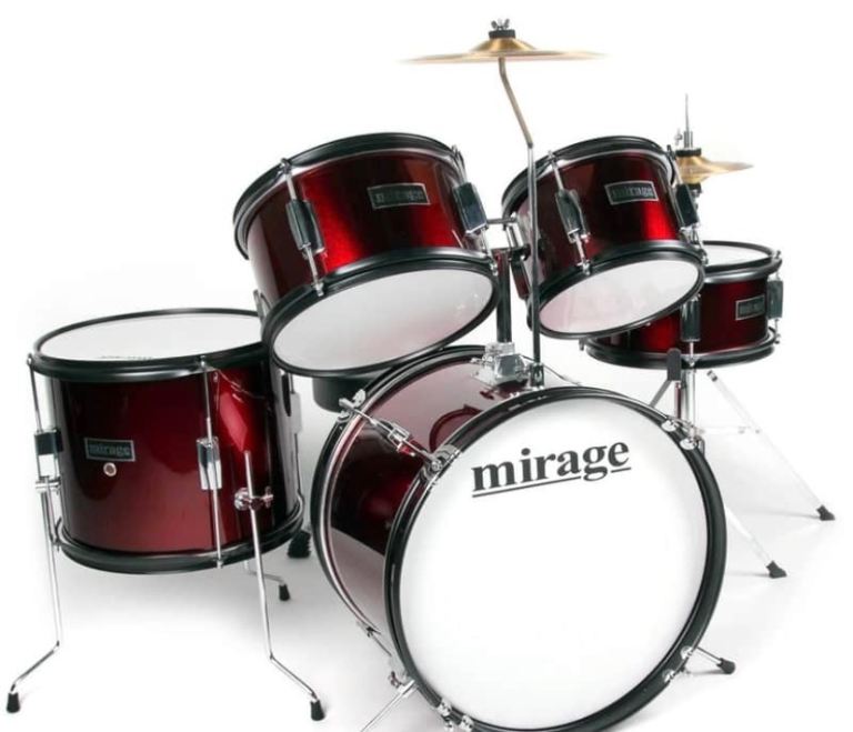 Mirage 5-Piece Drum Kit in Red – Good Condition