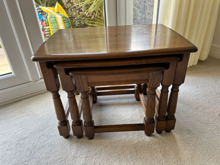 Ercol nest of three tables in Golden Dawn