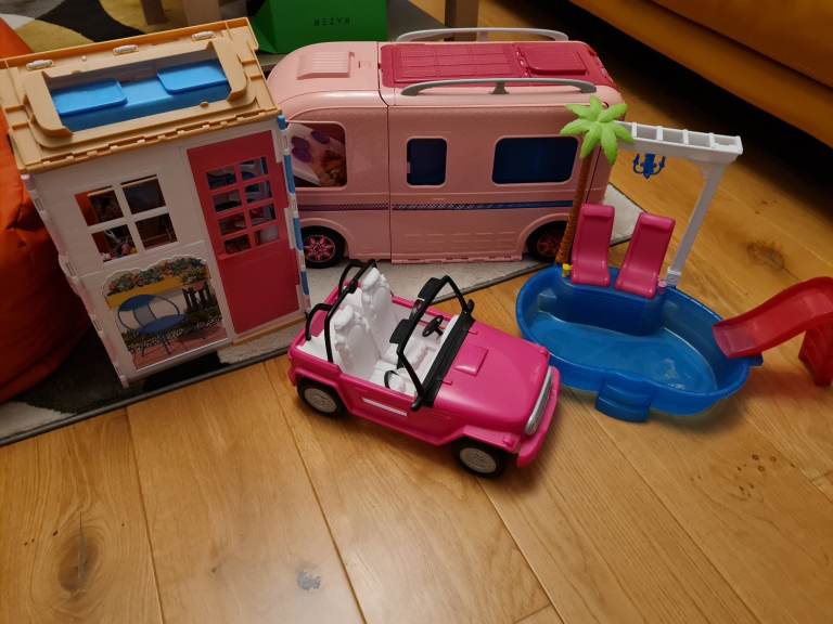 Barbie bundle - campervan, house, car, will consider selling separately