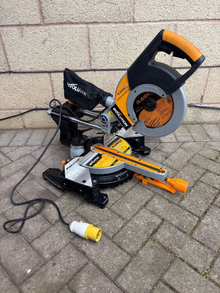 Evolution Rage 3 - 255mm multipurpose sliding mitre saw - 110v