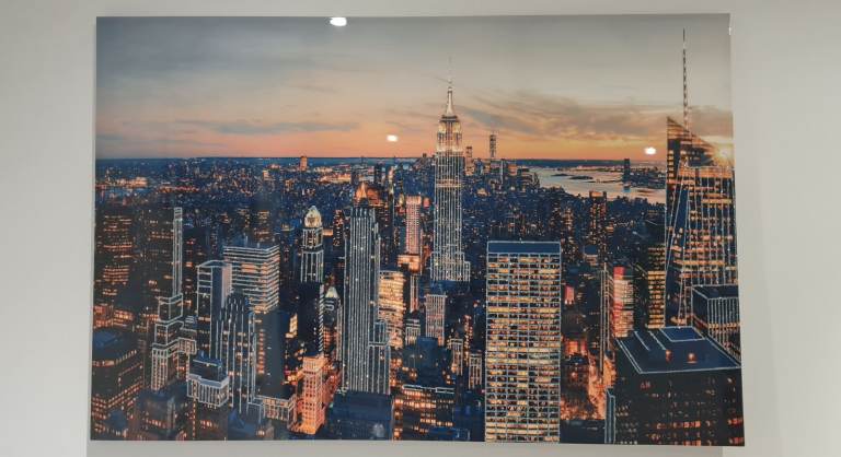 New York City at Dusk glitter canvas