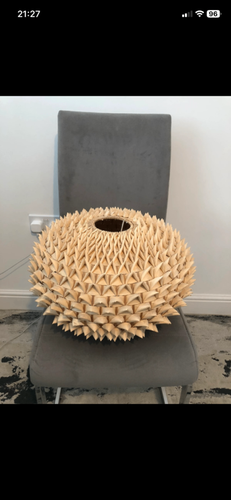 Stunning large bamboo lampshade from smoke and pet free home 