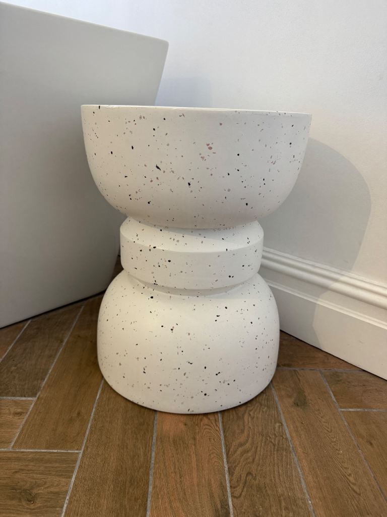 Modern White Terrazzo Stool / Side Table – indoor / outdoor 