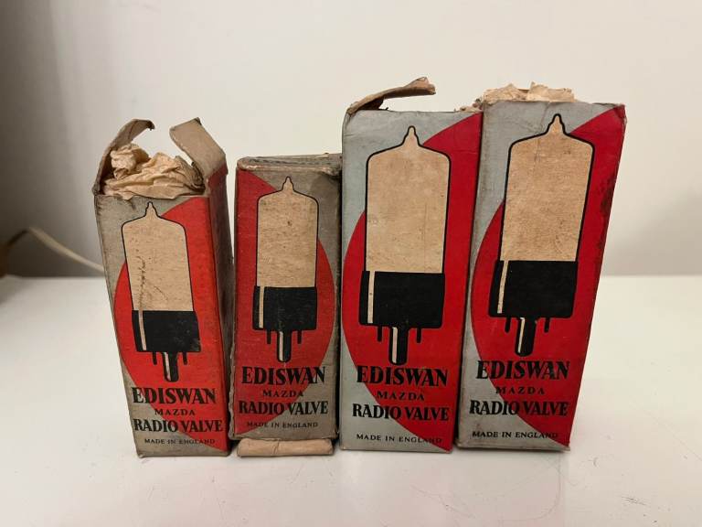 4 Vintage Ediswan Radio Valves - 20F2, 6K25, T41