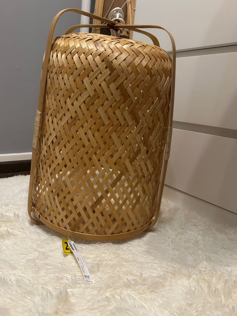 IKEA Bamboo Pendant Lamp, 2 bulbs included