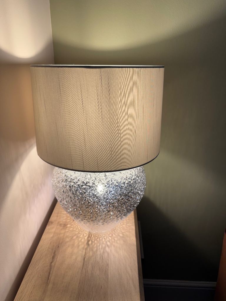 Chrome Glamour Dual Light Large Table Lamp