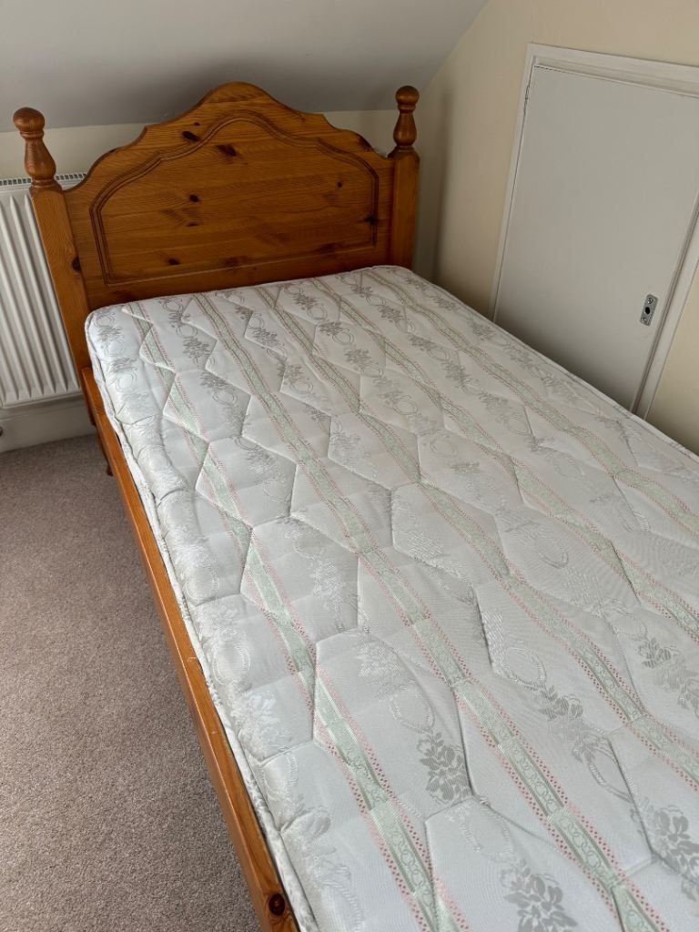 Kozee Sleep Pine Master Single Bed Frame with Mattress – Good Condition