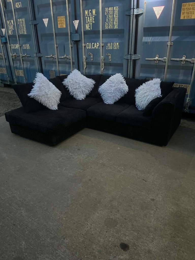 Black L Shape Corner Sofa 