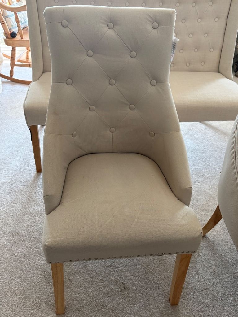 2 dining chairs and 2 benches 