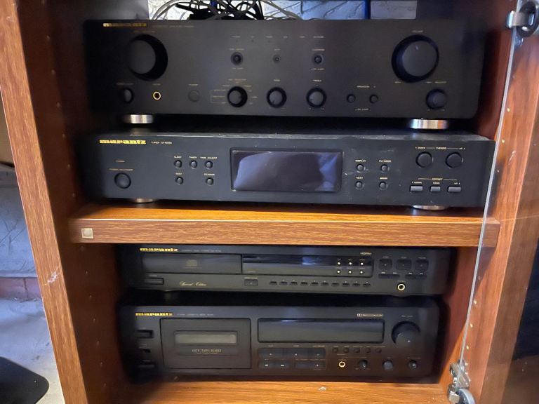 image for Marantz / Technics Stereo Stack System HiFi CD Cassette Tape AM/FM with Turntable and Unit