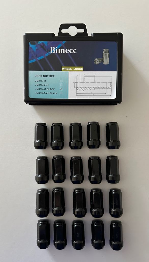 BIMECC Ford Transit CUSTOM Locking Wheel Nuts/Bolts M14x1.5 Black + 20 Nuts 
