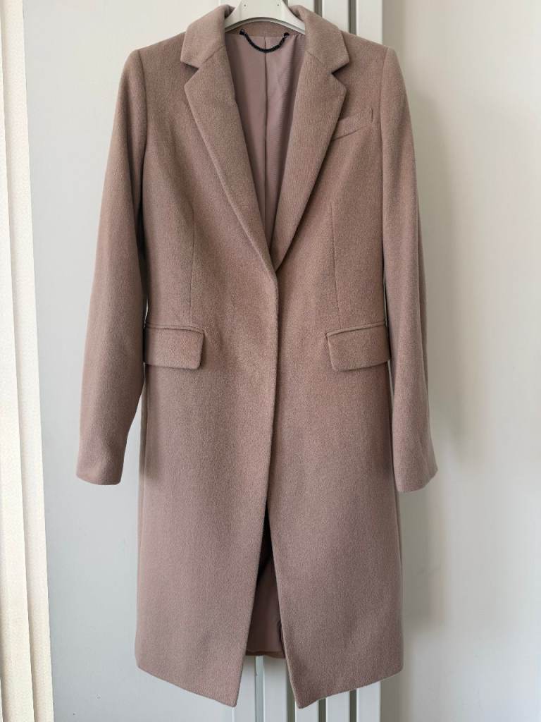 AllSaints Indra Coat – UK 6 – Dusty Pink – New Without Tags – Wool/Silk Blend