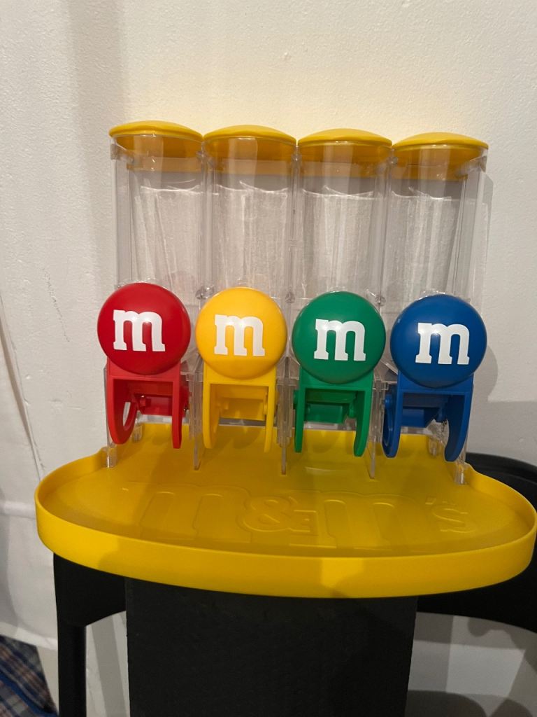 M&M's Candy Dispenser with Four Columns – Good Condition
