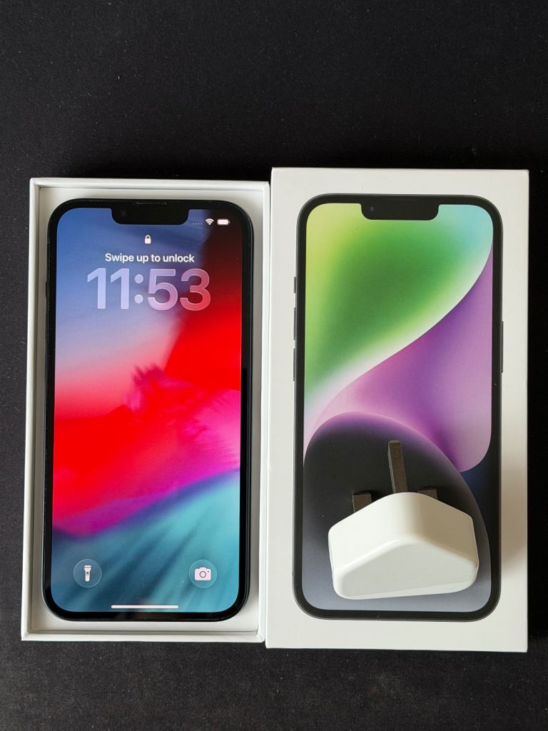 iPhone 14 128GB Black Unlocked – Like New, Boxed, Charger Included