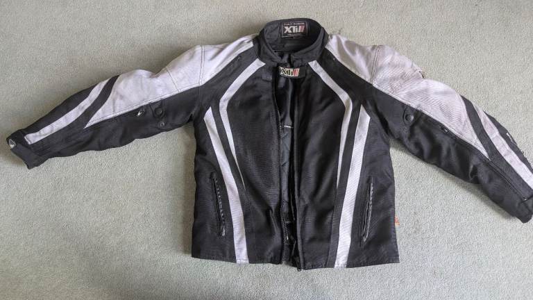 Frank Thomas XTi Series Textile Motorcycle Jacket - Black/White - Size M - Armo