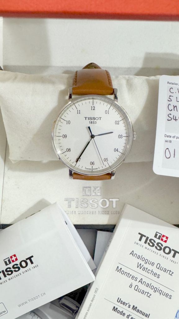 Genuine Tissot T-Classic Everytime 42mm Swiss watch, new battery/gasket, boxed; T109410A