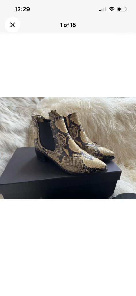Belstaff Dartmoor Snakeskin Leather Chelsea Boots UK 4 