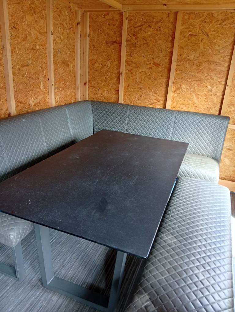 Table set with seating and bench