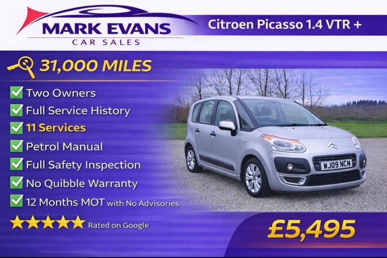 2009 Citroen C3 Picasso 1.4 VTi 16V VTR+ 5dr MPV Petrol Manual