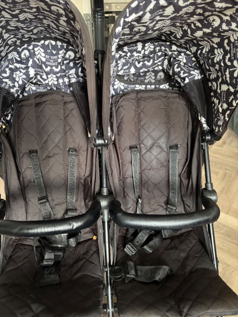 Cosatto Double Pushchair – Black, Fair Condition