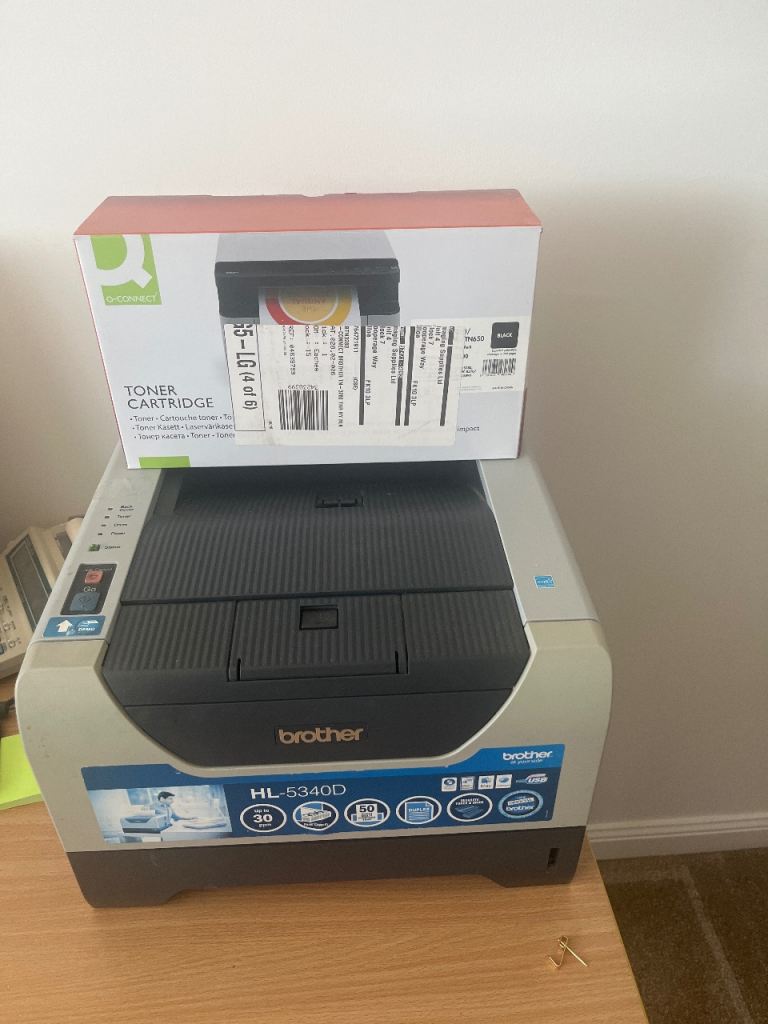 Brother HL-5340D Laser Printer with Toner Cartridge – Good Condition