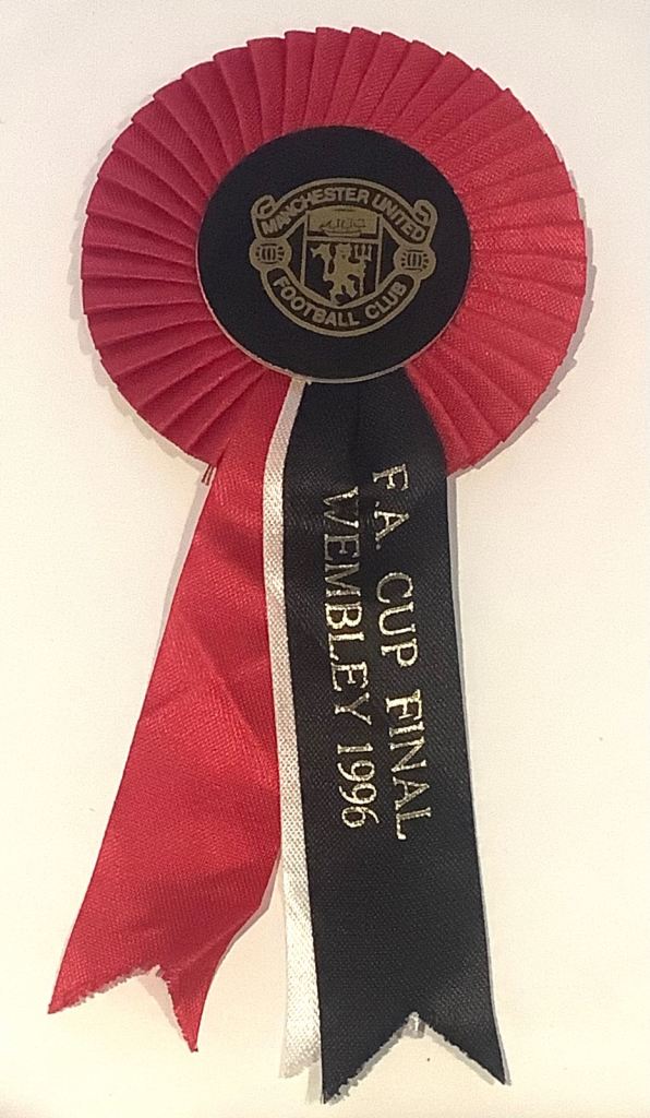 Manchester United Rosette 1996 FA Cup Final Wembley v Liverpool