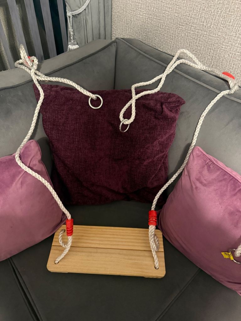 Trapeze Bar with Rings & Wooden Swing Seat