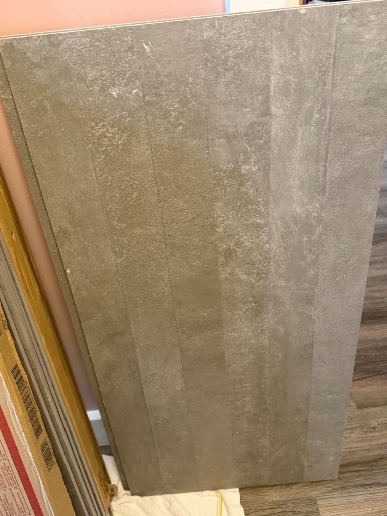 Grey textured tiles