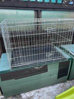 2 Door Strong Tough Metal Dog Pet Crate Cages Fold Flat